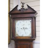 An 18th century oak longcase clock with painted dial W.49cm