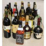 Assorted bottles of wines and spirits