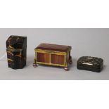 A gold mounted tortoiseshell box and an agate box