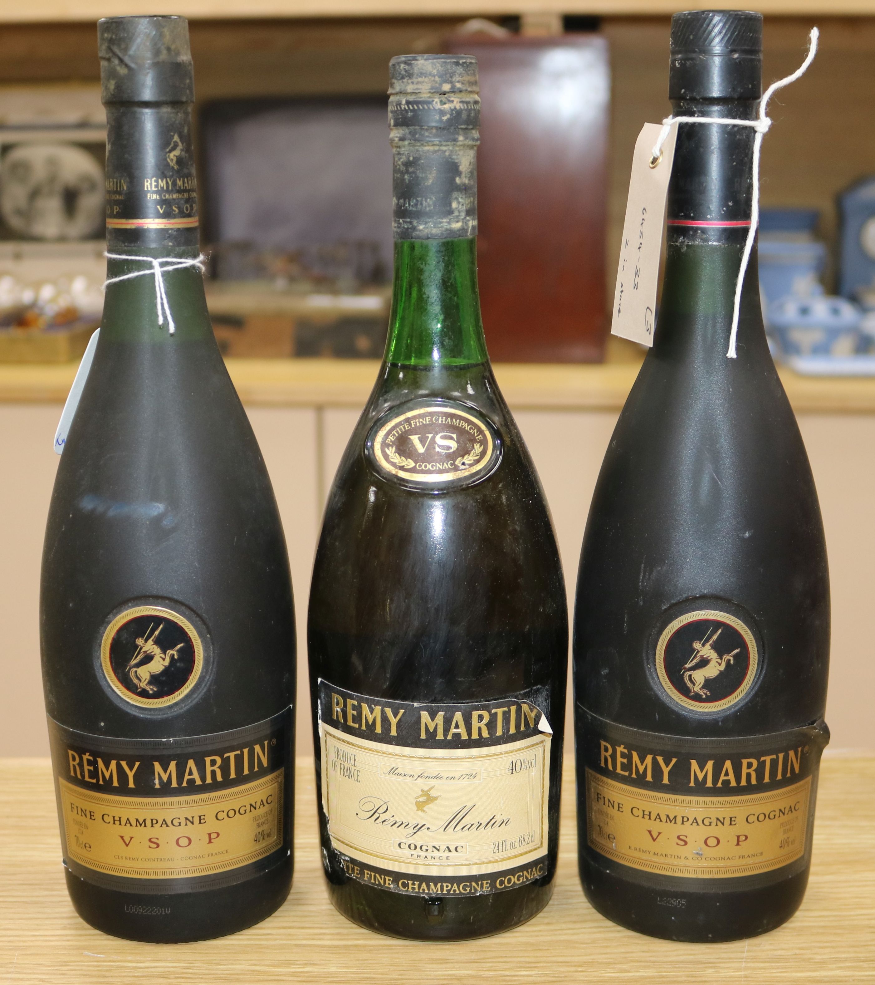 Three bottles of Remy Martin