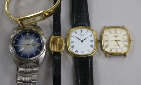 Five assorted wrist watches including Longines.
