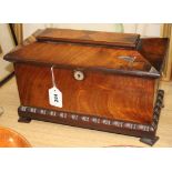 A mahogany tea caddy width 36cm height 24cm