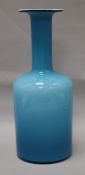 A Holmgaard blue Gulvase by Otto Braner 1960's