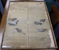 A Chinese painting of ducks on silk