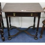 A William & Mary style oak side table W.80cm