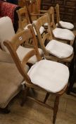 A set of six late Victorian elm and beech kitchen dining chairs (5 + 1)