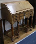 A walnut bureau W.86cm