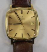 A gentleman's steel and gold plated Omega automatic wristwatch.