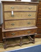 A walnut chest on stand W.92cm