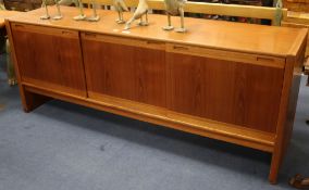 A 1960s Danish teak sideboard by Skovby, G-plan style W.195cm