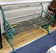 A cast iron end bench W.127cm