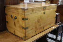A brass-bound camphorwood chest W.109cm