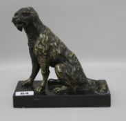 A 19th century bronze dog card holder, with hinged jaw width 17cm height 17cm