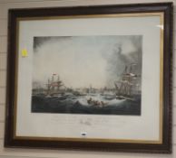 Reeve after Samuel Walters, colour aquatint, view of the Port of Liverpool, 1836 overall 66 x 82cm