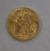A 1914 gold half sovereign