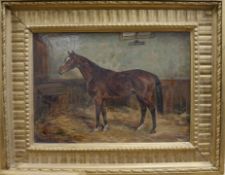 W. Wasdell Trickett, oil on canvas, portrait of the racehorse 'Schoolmoney', signed and dated