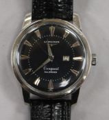 A gentleman's stainless steel Longines Conquest Calendar wrist watch