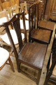 Three oak chairs