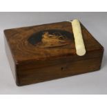 A Chinese ivory bodkin case and a Sorrento box