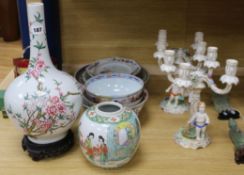 A group of Chinese and Japanese ceramics tallest 44cm