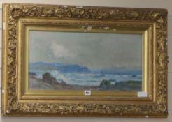 P. Macgrigor Wilsor, oil on canvas, Scottish coastal landscape, signed, 30 x 60cm