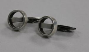 A pair of late 1960's Georg Jensen sterling silver cufflinks, no. 61.