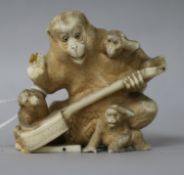 An okimono monkey group