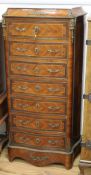 A French transitional style kingwood secretaire a abbatant W.65cm