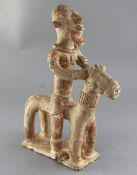 A Jenne Inner Niger Delta terracotta horse with rider, 41cm (some repairs)Provenance: Ex. Collection