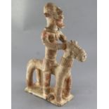 A Jenne Inner Niger Delta terracotta horse with rider, 41cm (some repairs)Provenance: Ex. Collection