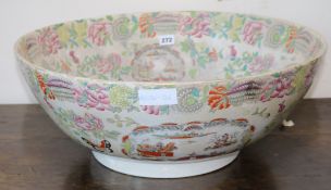 A large Staffordshire pottery bowl c.1800 diameter 52cm height 20cm
