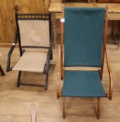 Two Victorian deck chairs