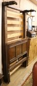 A panelled oak head and foot single bedstead W.104cm