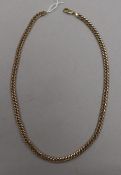 A 9ct gold curb link necklace, 45cm.