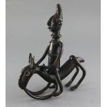 A Sao People Lake Chad area bronze figure of a man riding a horse, 29cmProvenance: Ex. Collection of