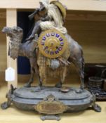 A spelter figure mantel clock H.47cm W.42cm