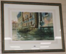 Alexander Cresswell, watercolour, Venetian backwater, signed, 37 x 54cm