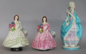 Two Royal Worcester figures of 'June', modelled by Williams & Bray and another of 'Bal Masque',
