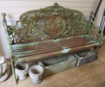 A cast iron bench W.183cm