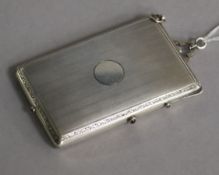 A late 19th/early 20th century continental 935 white metal combination card case/aide memoir with