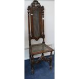 A William & Mary beech framed caned seat and back side chair (badly wormed)
