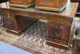 A Georgian style mahogany partner's desk W.182cm