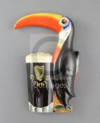 A rare Carltonware Guinness toucan and pint glass wall appliqué, impressed number GA2492, height