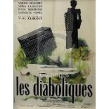 Les Diaboliques, 1954, Filmsonor, French, style A -- linen-backed, (A-)Art by Raymond Gid 31 x 24