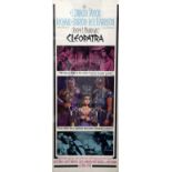 "Cleopatra" USA, 35 x 14" card insert USA poster in glass frame / gold wooden, overall size 40 3/8 x