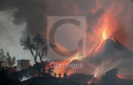 19th century Neapolitan SchoolgouacheVesuvius in eruption16 x 25in.