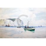 John Fraser R.B.A. (1858-1927)watercolourPout fishing off Seaford Headsigned and dated 1890,