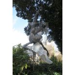 A monumental bronze and phenolic sculpture; Leda and the Swan, by Gerry Downes This work is