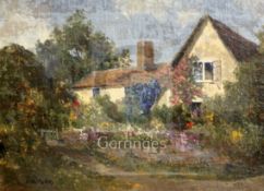 Campbell Archibald Mellon (1878-1955)oil on canvasCountry house and flower garden signed, Bourlet