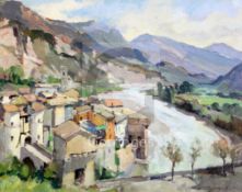 § Georges Robin (1903-2003)oil on canvasEntrevaux, Basses Alpessigned13 x 16in.